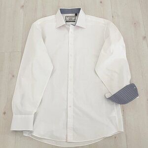 PINK Thomas Pink JERMYN STREET LONDON White Dress Shirt Slim Fit Size 17